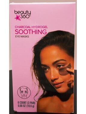 beauty 360 Charcoal Hydrogel Soothing Eye Masks 6 Count